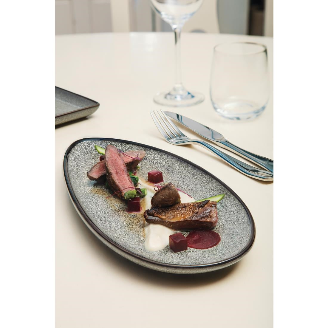 Olympia Mineral Leaf Plates 255mm (6 Pack) - DF180