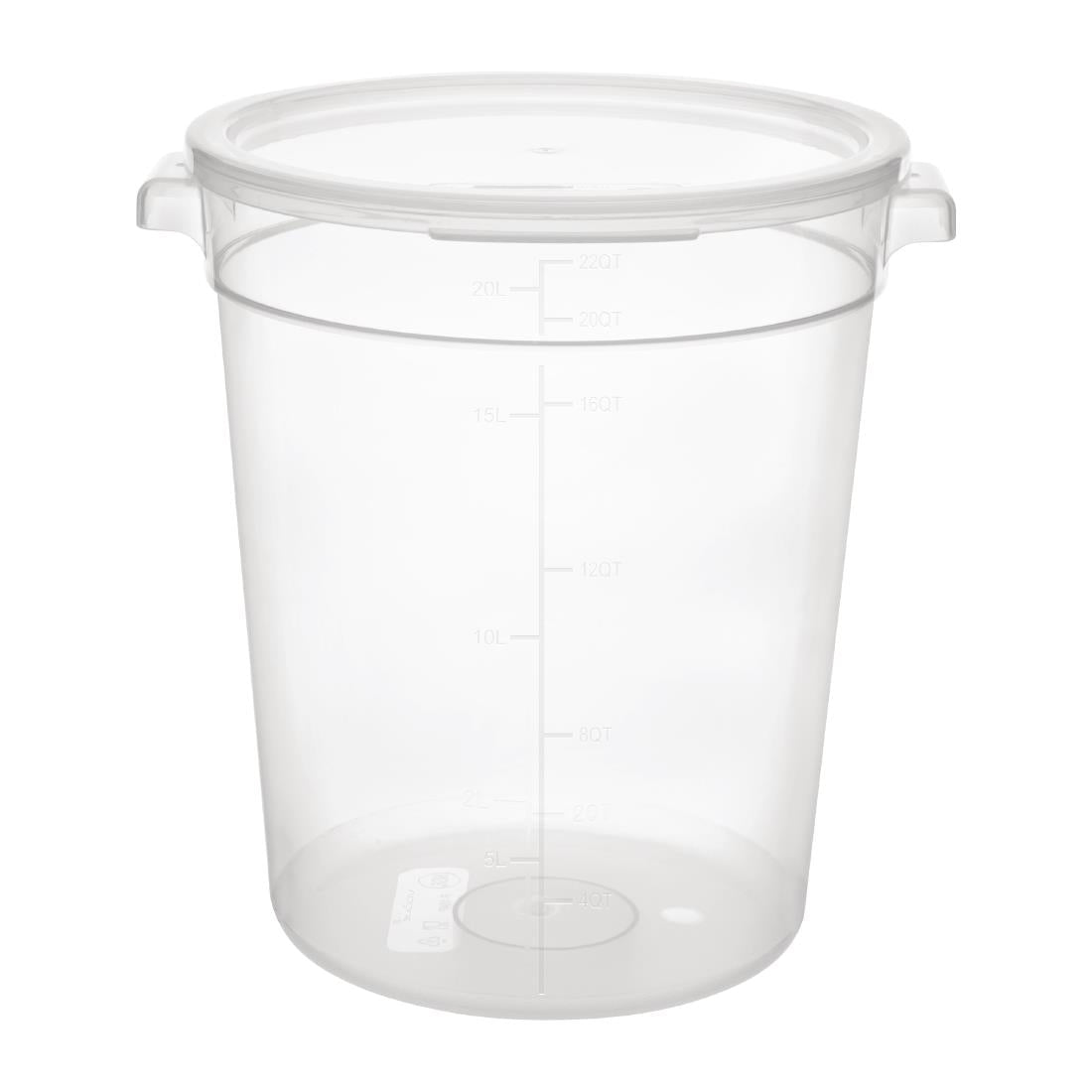 Vogue Polypropylene Round Food Storage Container 20Ltr