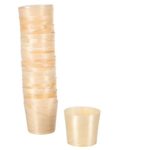 Fiesta Compostable Biodegradable Wooden Sauce Dipping Pots 38ml - DK388