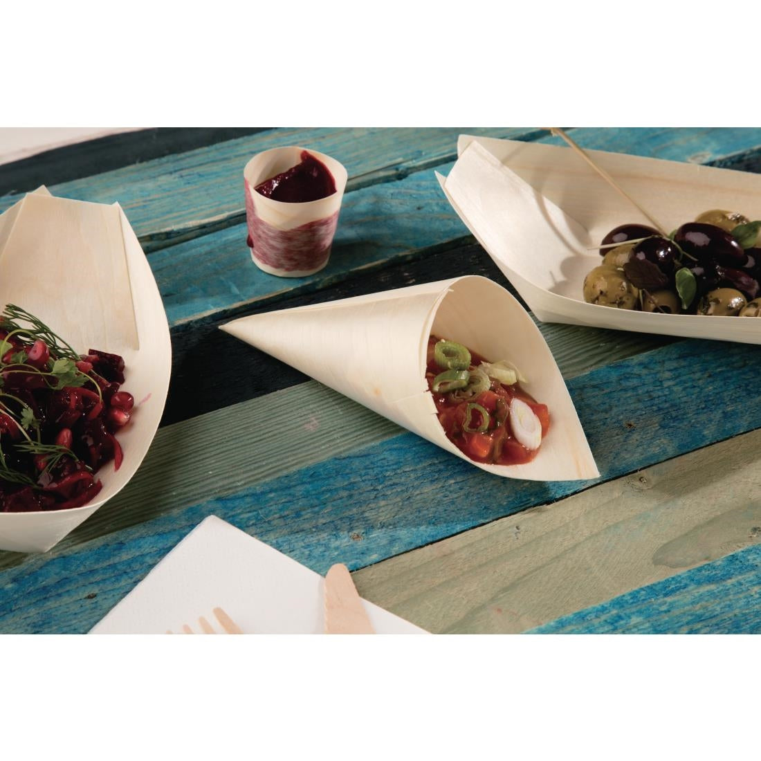 Fiesta Compostable Biodegradable Wooden Cones 75mm - DK389