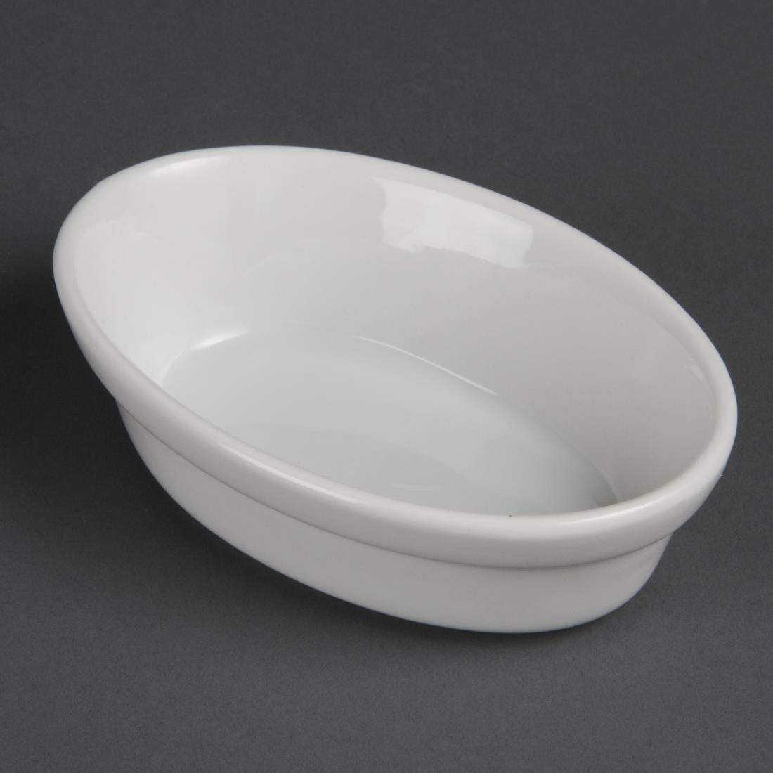 Olympia Whiteware Oval Pie Dishes 145 x 104mm (Pack of 6) - DK806