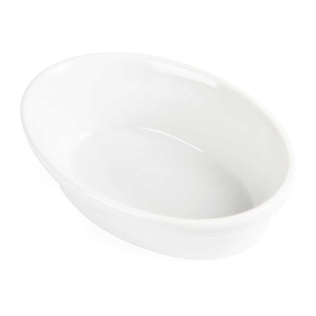 Olympia Whiteware Oval Pie Dishes 145 x 104mm (Pack of 6) - DK806