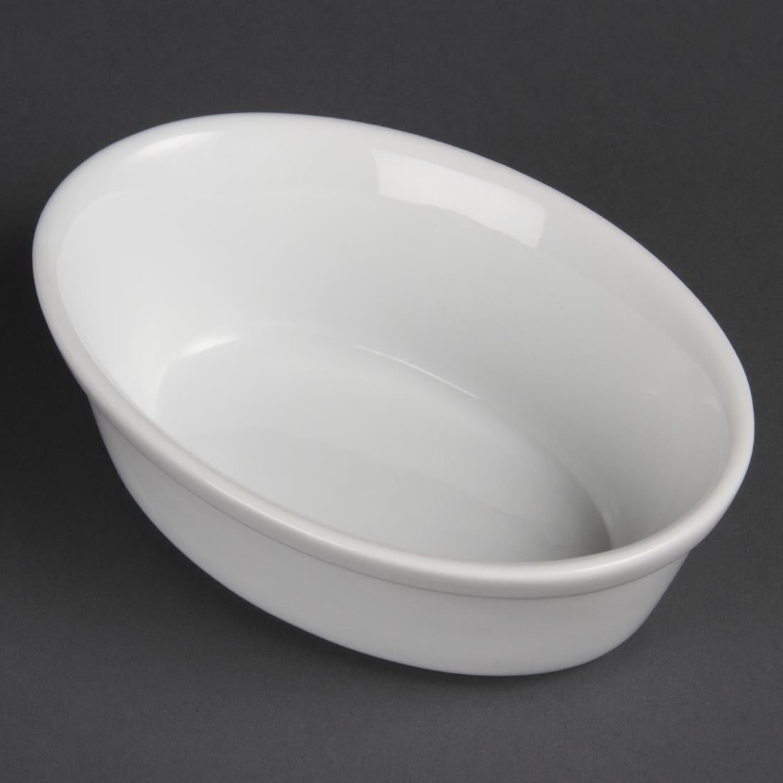 Olympia Whiteware Oval Pie Dishes 154 x 110mm (Pack of 6) - DK807