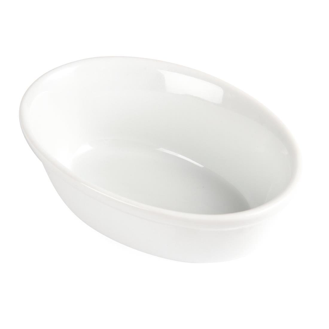 Olympia Whiteware Oval Pie Dishes 154 x 110mm (Pack of 6) - DK807