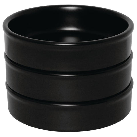 Olympia Mediterranean Stackable Dishes Black 134mm - DK833