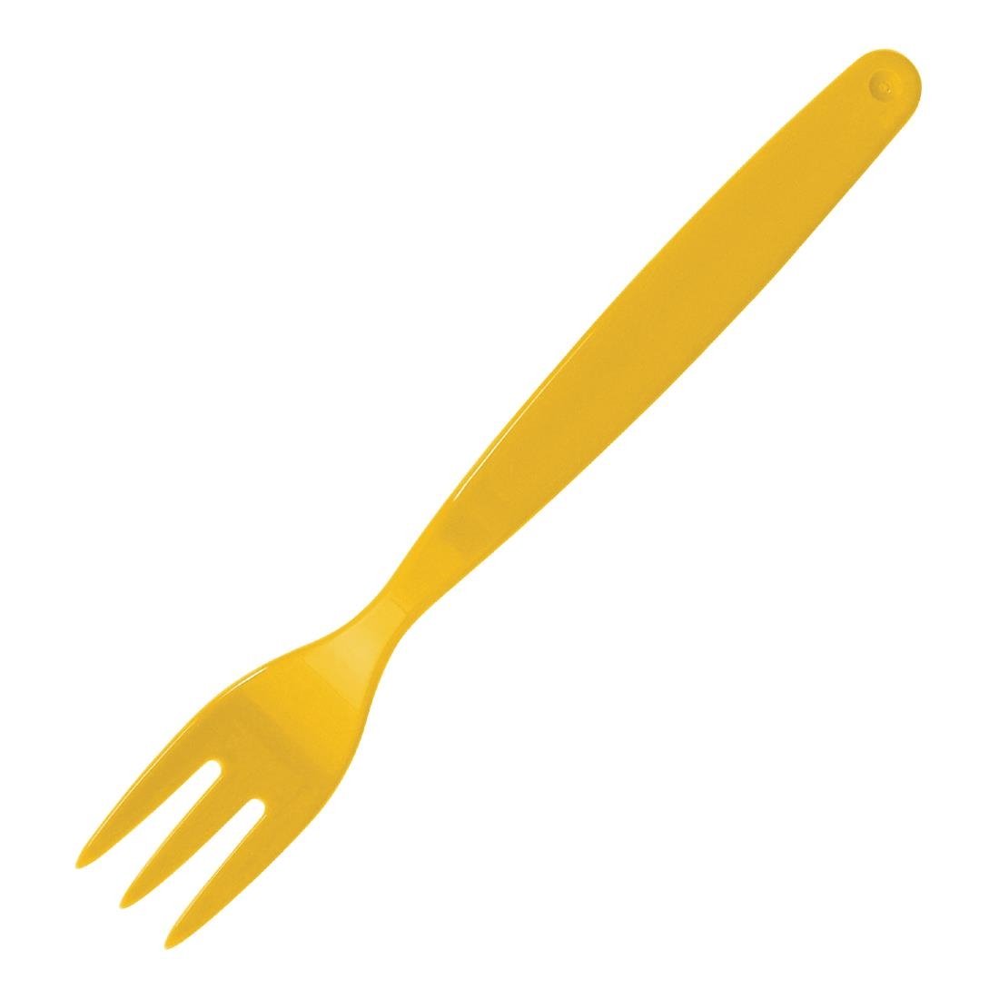 Olympia Kristallon Polycarbonate Fork Yellow (12 Pack) - DL119