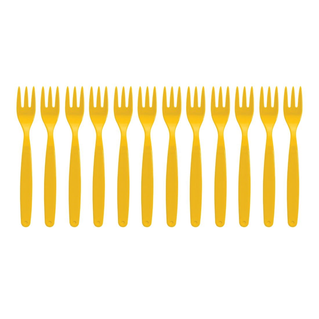 Olympia Kristallon Polycarbonate Fork Yellow (12 Pack) - DL119