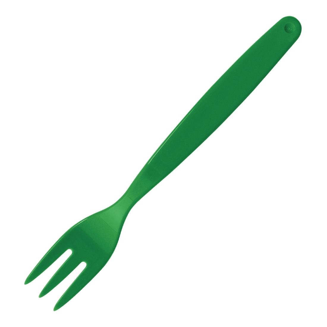 Olympia Kristallon Polycarbonate Fork Green (12 Pack) - DL120
