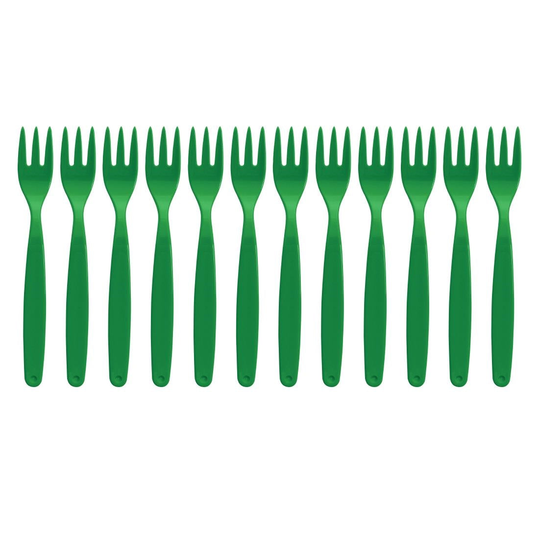 Olympia Kristallon Polycarbonate Fork Green (12 Pack) - DL120