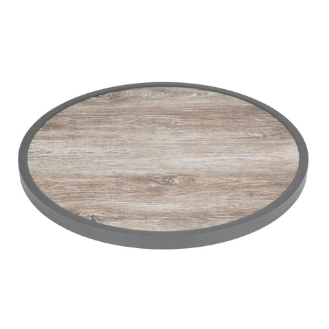 Bolero Fibre Glass Round Table Top Wood Effect 580mm - DL486