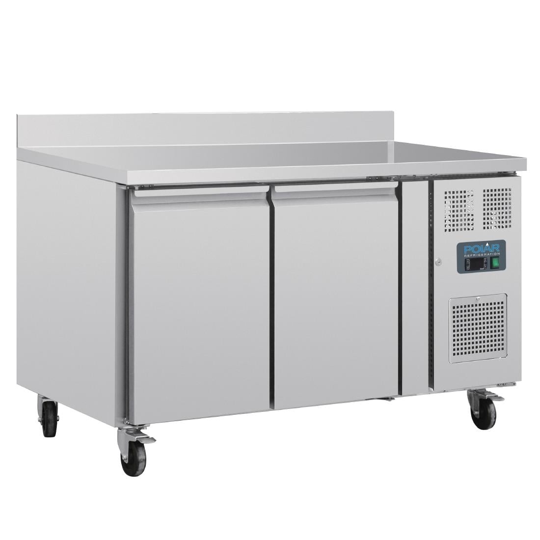Polar U-Series Double Door Counter Fridge with Upstand 282Ltr - UA064-A