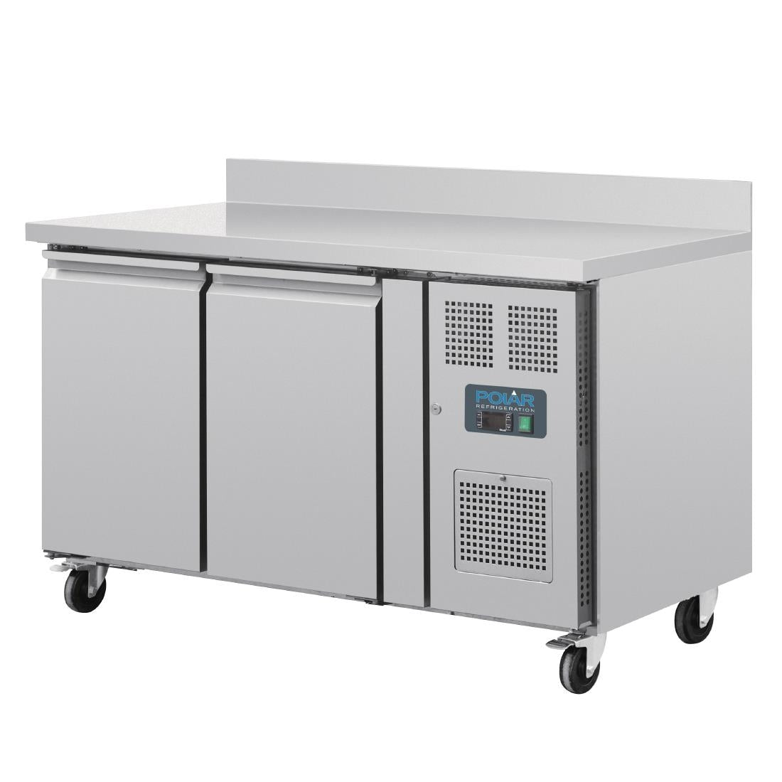 Polar U-Series Double Door Counter Fridge with Upstand 282Ltr - UA064-A