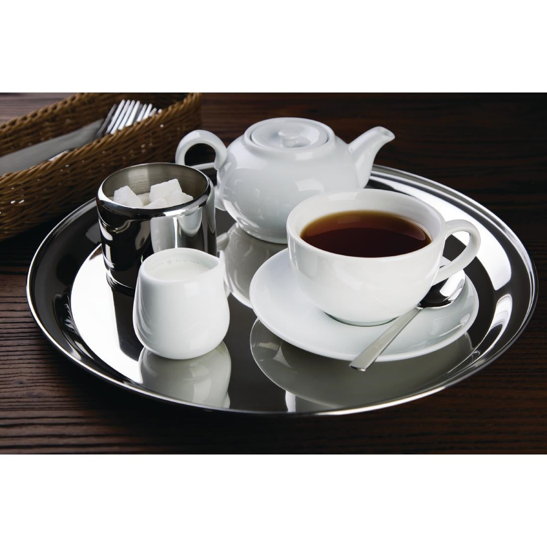 Olympia Stainless Steel Round Serving Tray 355mm - DM193