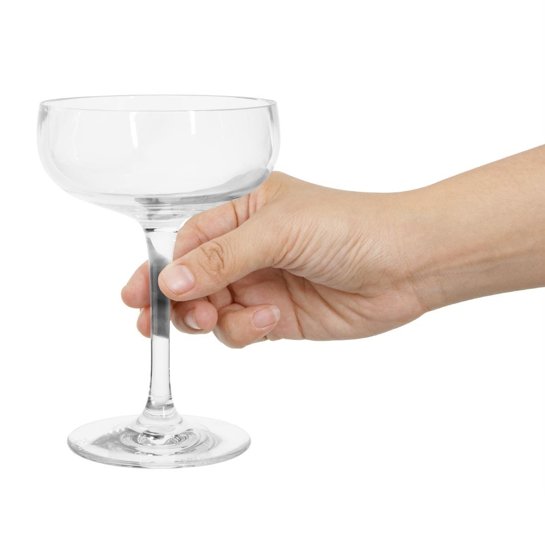 Olympia Kristallon Polycarbonate Champagne Coupe Glasses - 210ml (Pack 12) - DM270