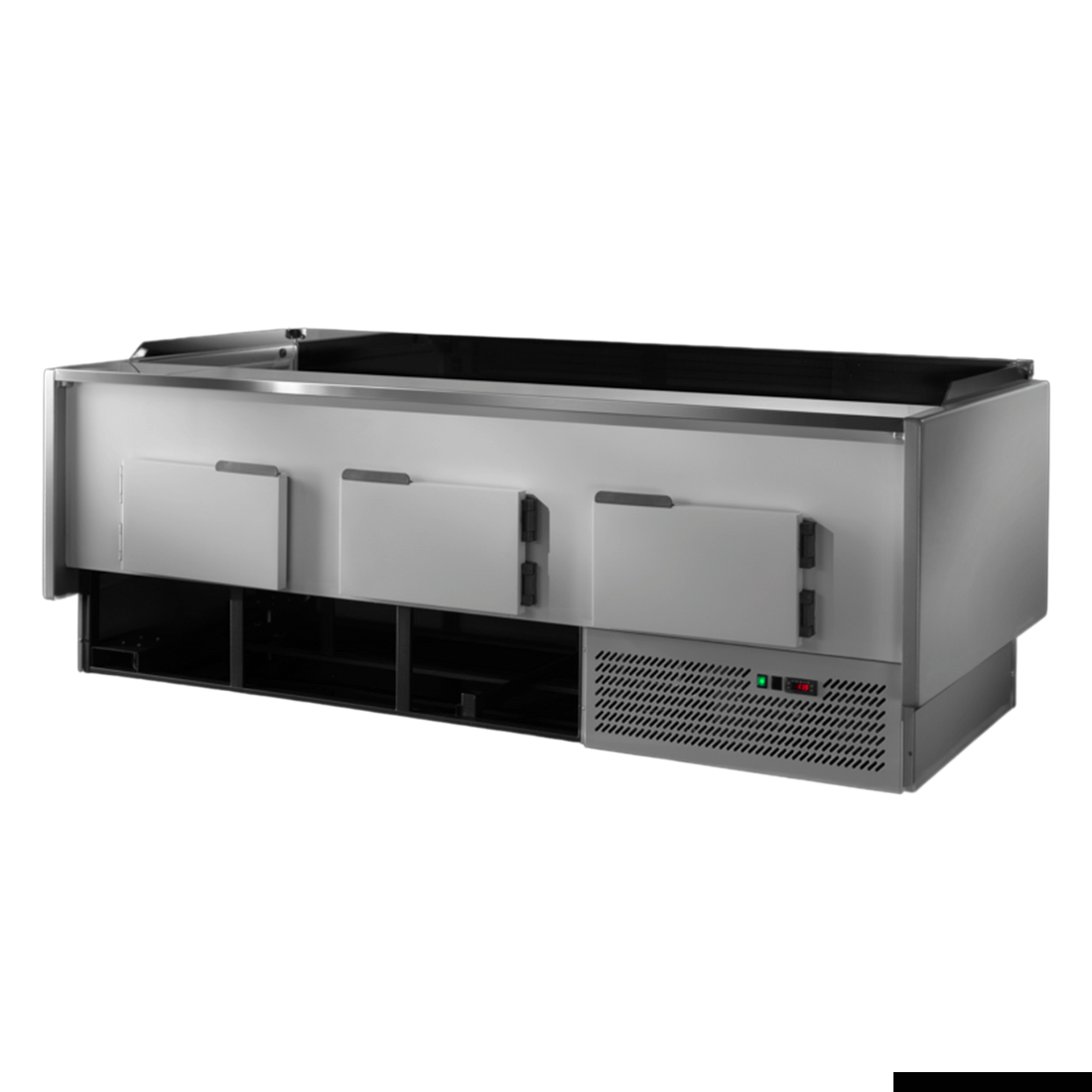 TECNODOM Tecnodom Serie Mr80 Black 2000 Self-Serving Deli Display With Storage And Castors TDMR-0820SELF