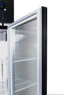 Thermaster Single Glass Door Upright Fridge Black Stainless Steel SUCG500B