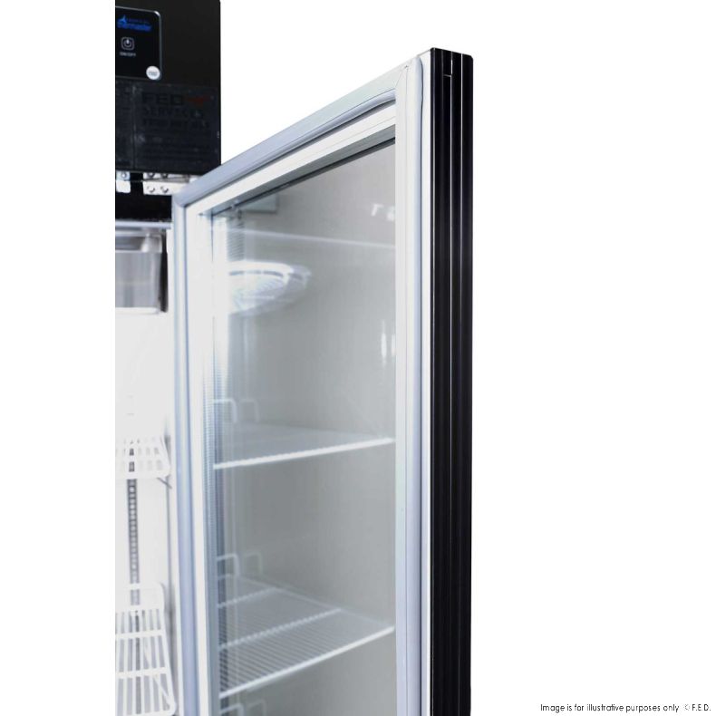 2NDs: Single Glass Door Upright Freezer Black Stainless Steel SUFG500B-NSW1474