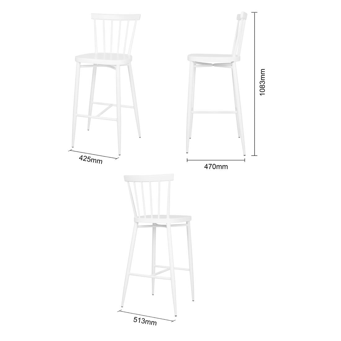 Bolero Windsor Aluminium White High Stools (2 Pack) - DP719