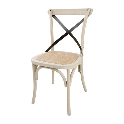 Bolero Bentwood Chairs with Metal Cross Backrest (2 Pack) - DR306