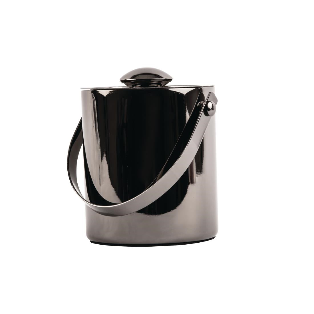 Olympia Double Walled Ice Bucket with Lid 1Ltr Gunmetal - DR742