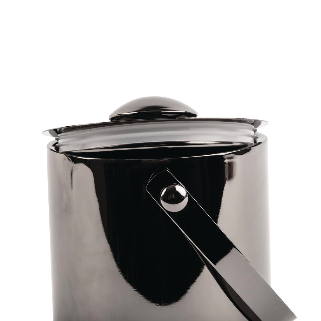 Olympia Double Walled Ice Bucket with Lid 1Ltr Gunmetal - DR742