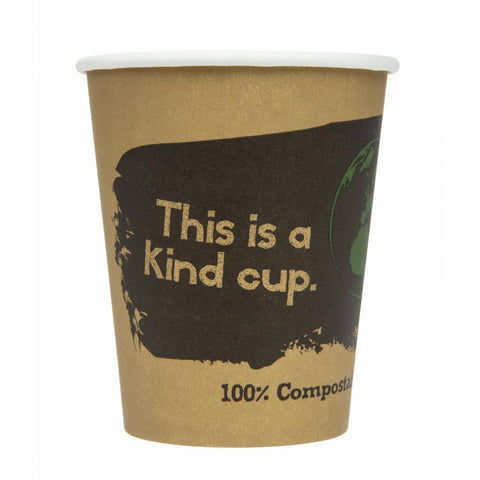 Fiesta Compostable Hot Cups Single Wall 225ml Pack of 50 - DS057