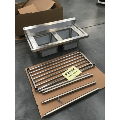 CLEARANCE - Modular System Double Centre Sink Bench with Pot Undershelf - DSB6-1200C/A-NSW2168