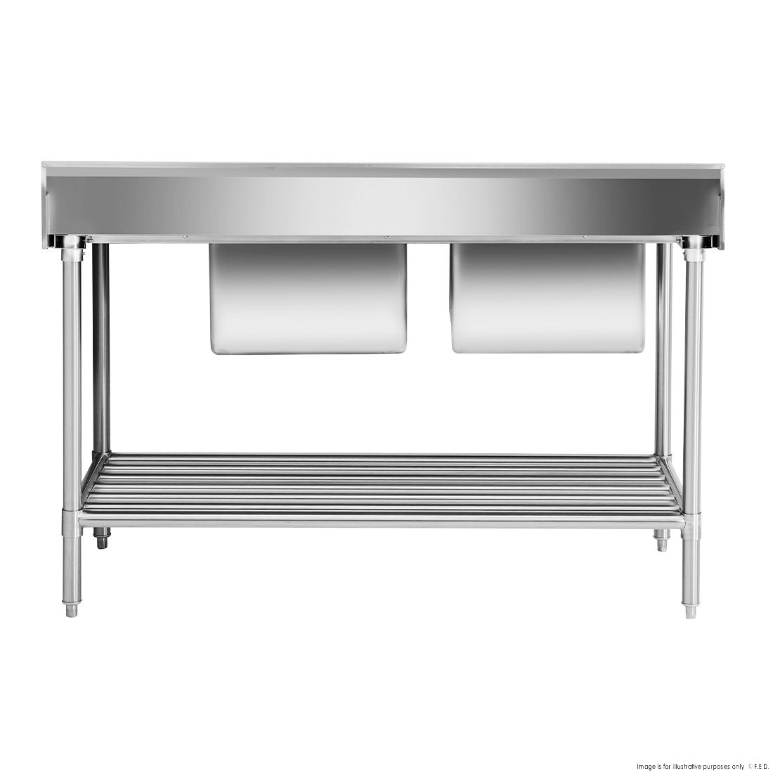 Modular Systems Double Left Sink Bench With Pot Undershelf DSB7-1500L/A