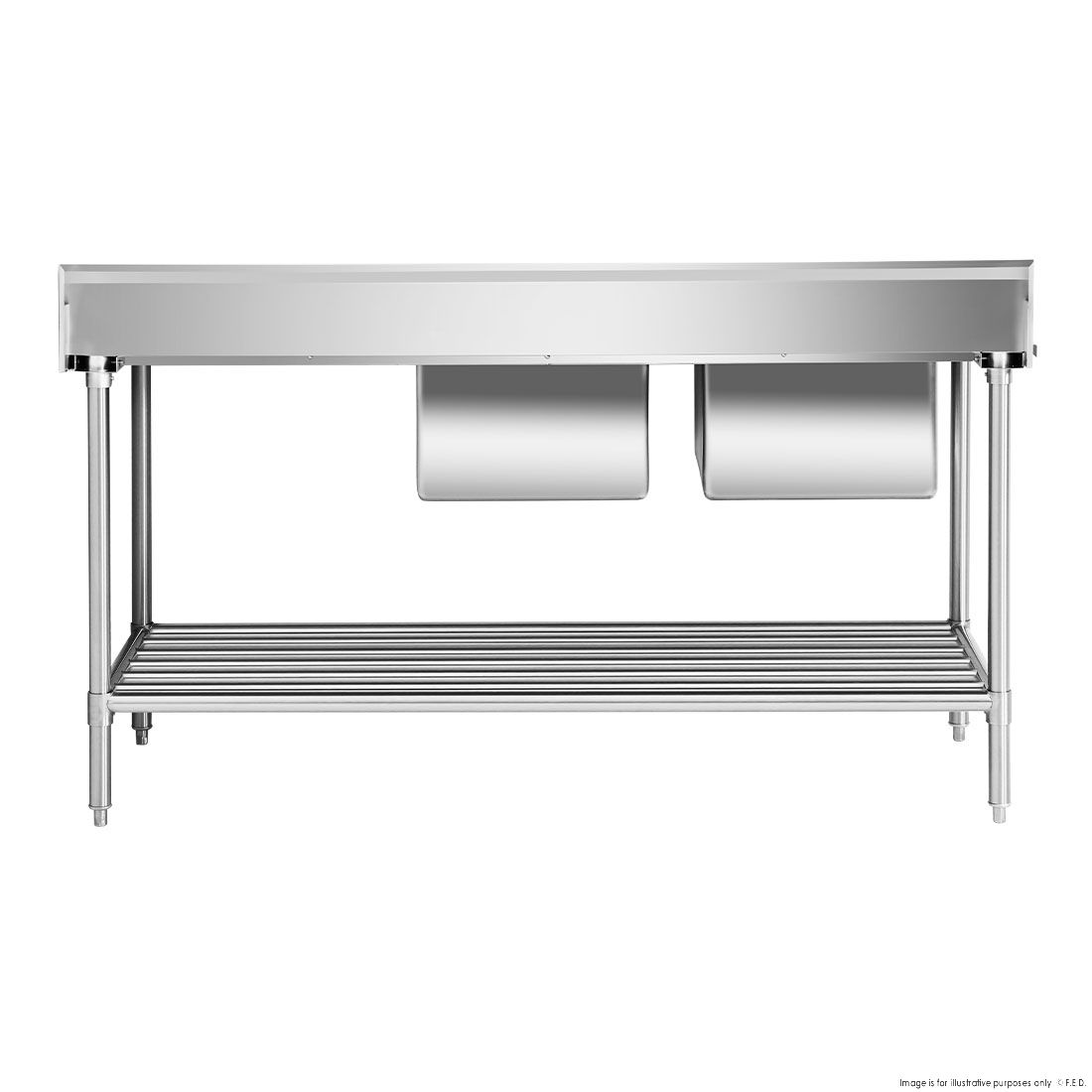 Modular Systems Left Inlet Double Sink Dishwasher Bench DSBD7-1800L/A