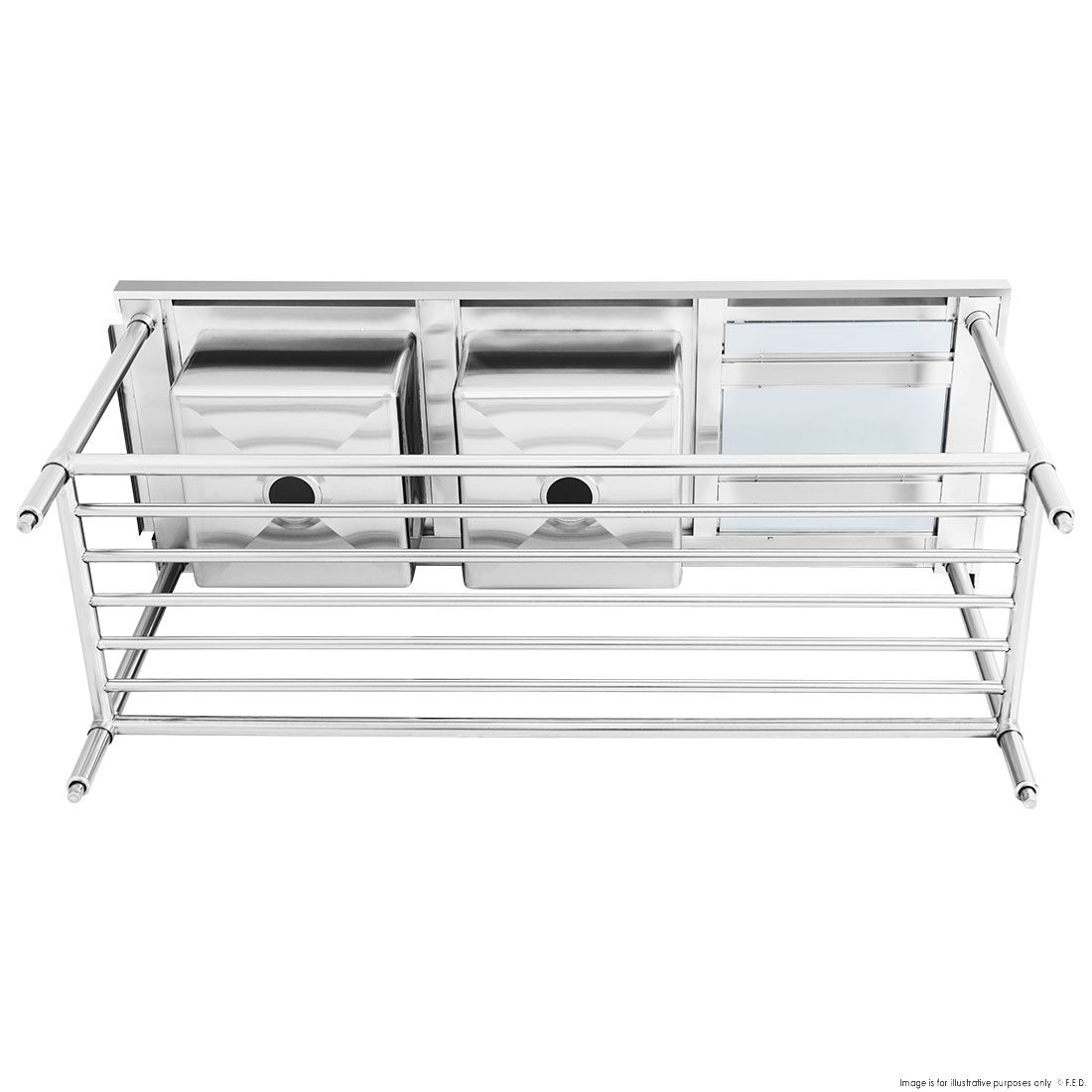 Modular Systems Left Inlet Double Sink Dishwasher Bench DSBD7-1800L/A