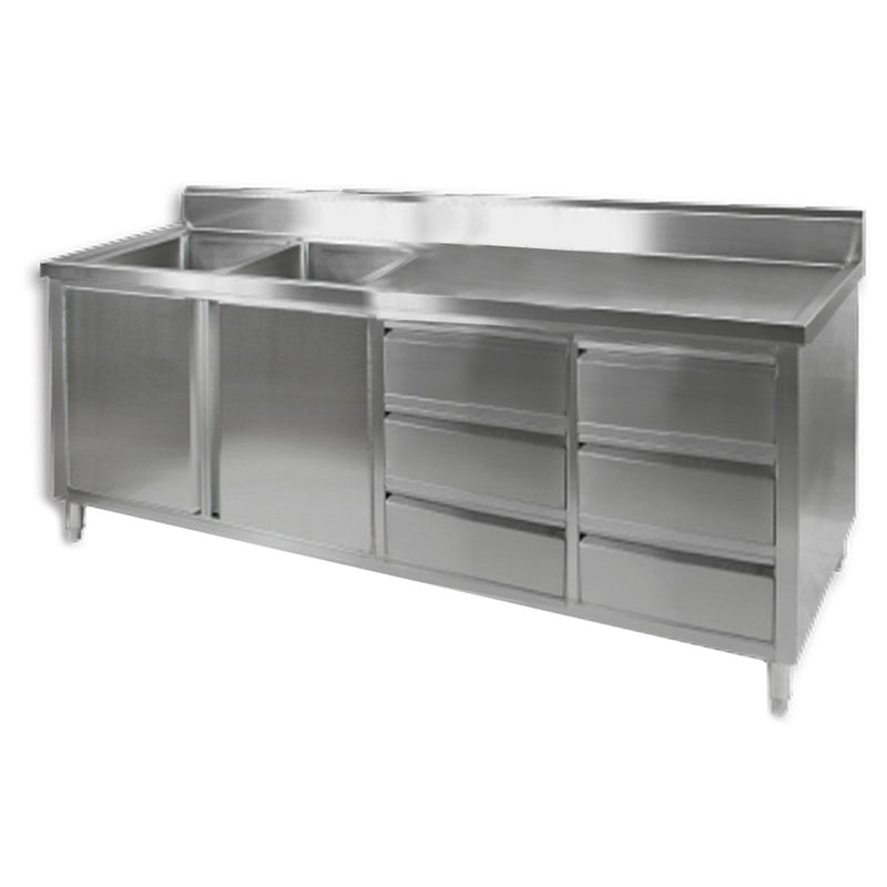 Modular Systems Kitchen Tidy Cabinet With Double Left Sinks DSC-2400L-H