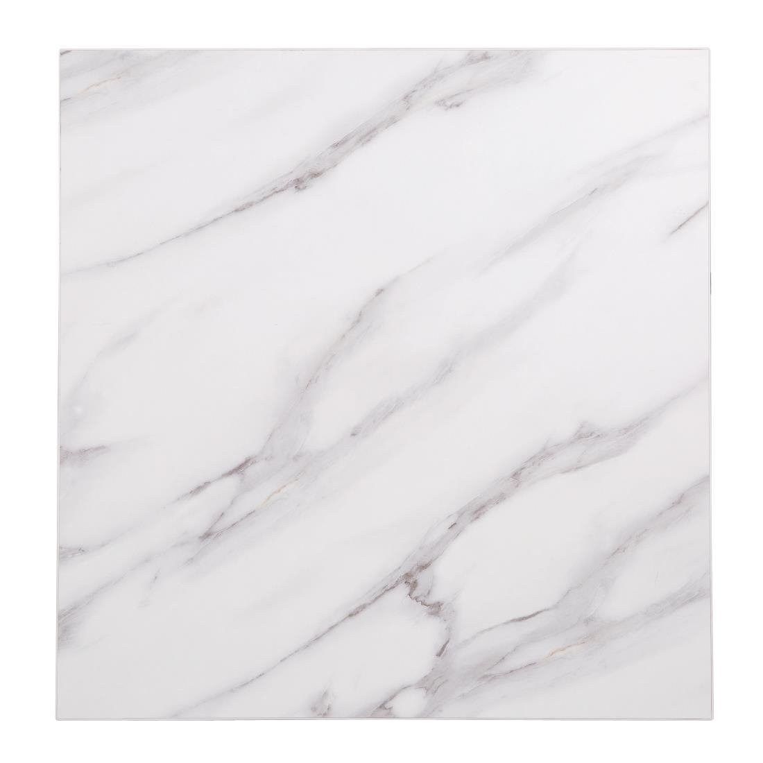 Bolero Pre-drilled Square Table Top Marble Effect 600mm - DT444