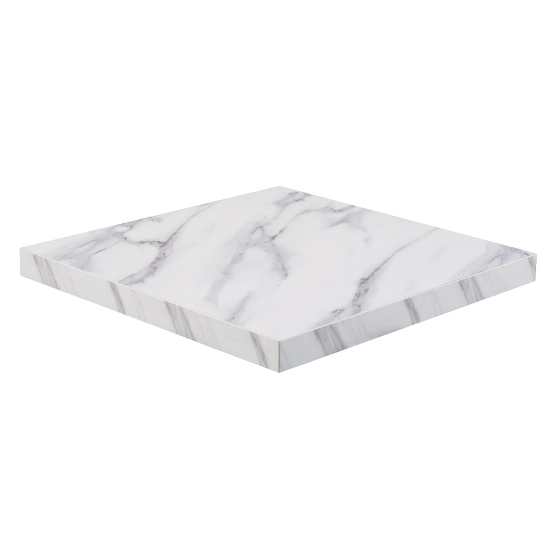 Bolero Pre-drilled Square Table Top Marble Effect 600mm - DT444