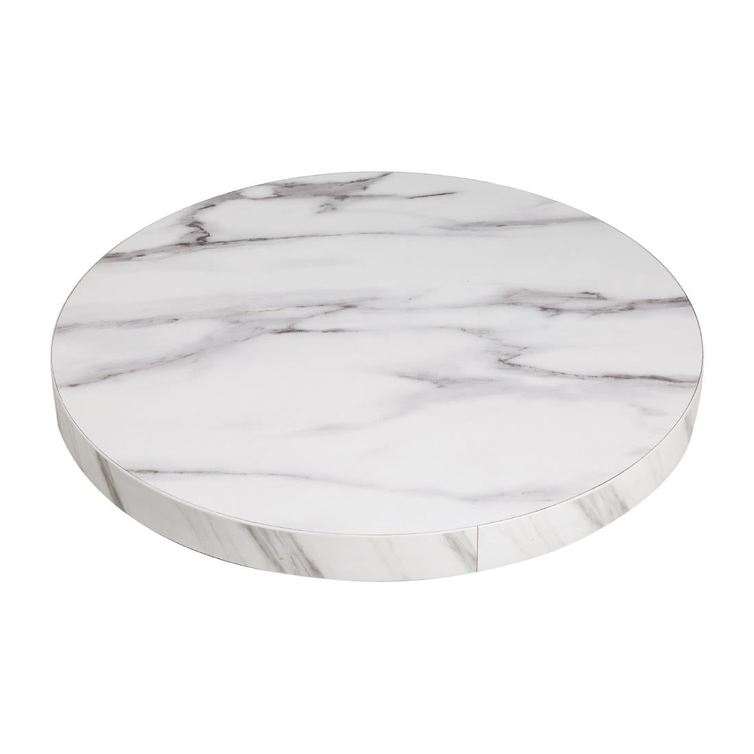 Bolero Pre-drilled Round Table Top Marble Effect 600mm - DT445