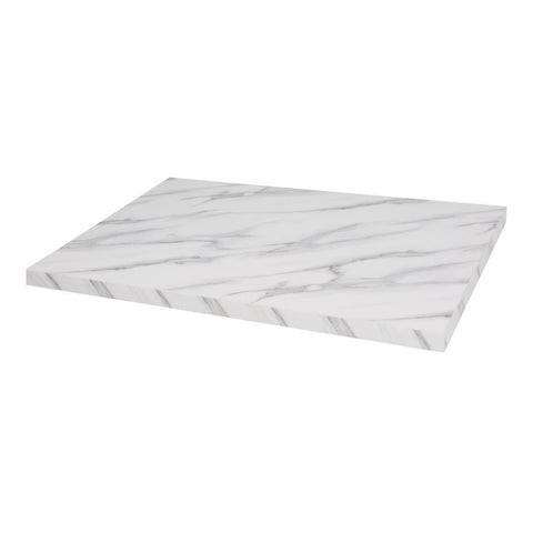 Bolero Pre-drilled Rectangular Table Top Marble Effect 1100x700mm - DT447