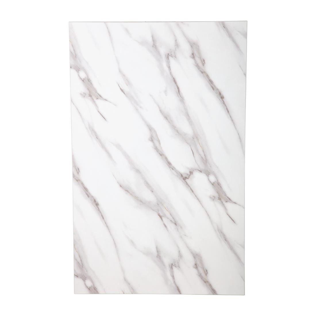 Bolero Pre-drilled Rectangular Table Top Marble Effect 1100x700mm - DT447