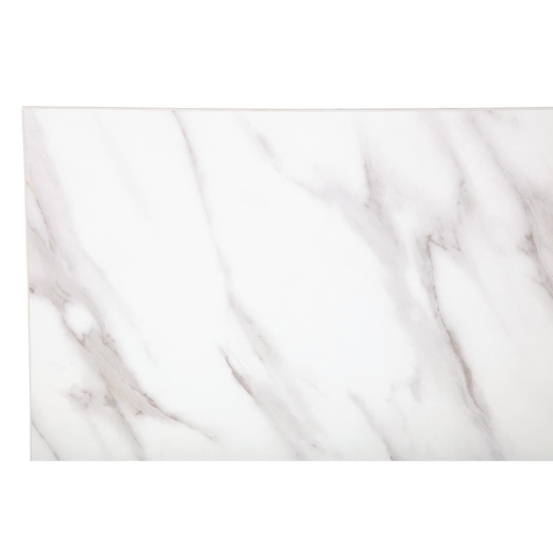 Bolero Pre-drilled Rectangular Table Top Marble Effect 1100x700mm - DT447