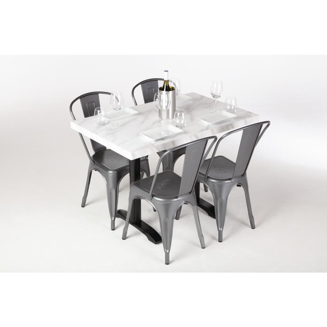 Bolero Pre-drilled Rectangular Table Top Marble Effect 1100x700mm - DT447