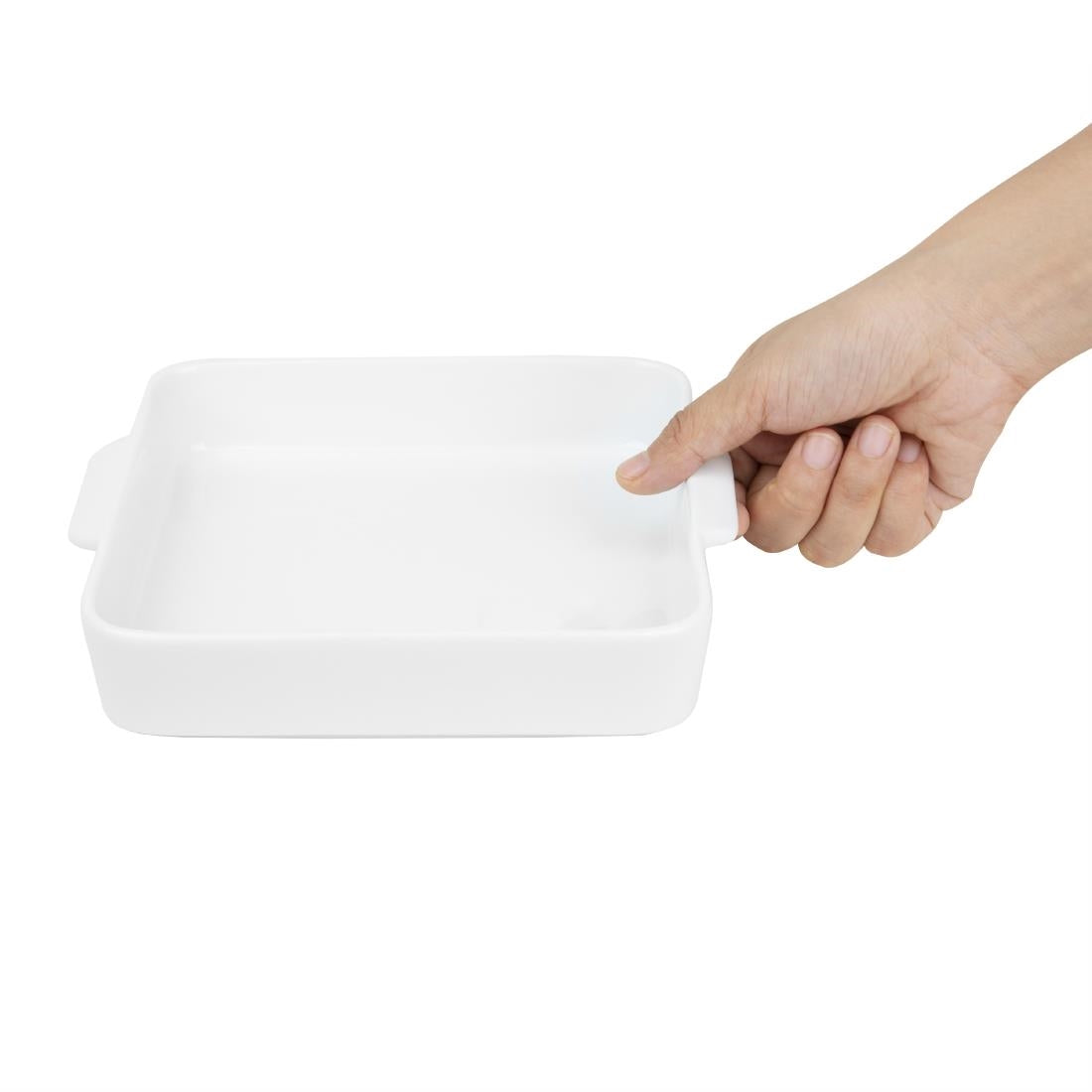 Olympia Whiteware Square Eared Roaster 200x180x40mm (3 Pack) - DX387