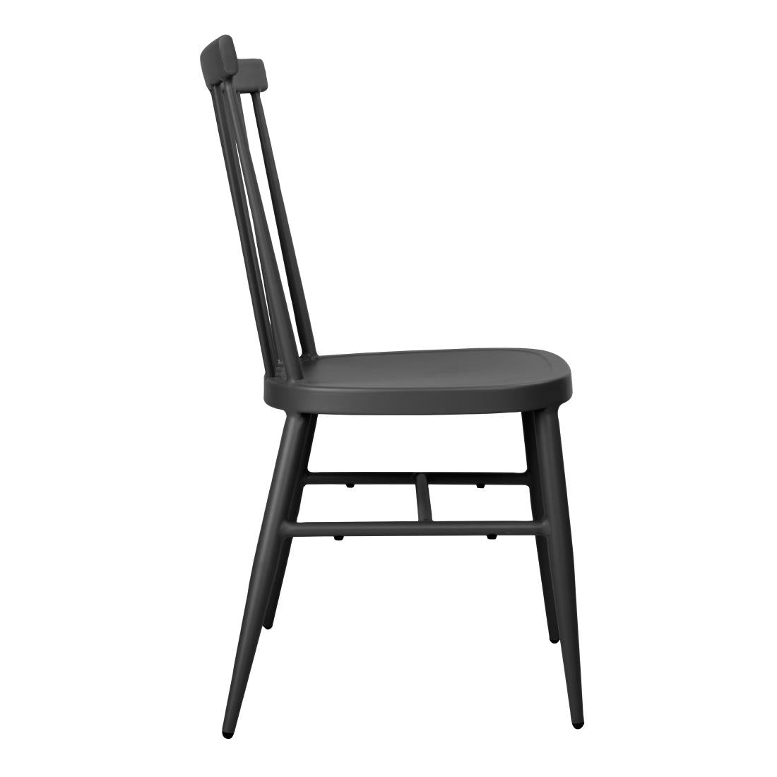 Bolero Windsor Aluminium Black Chairs (4 Pack) - DX686