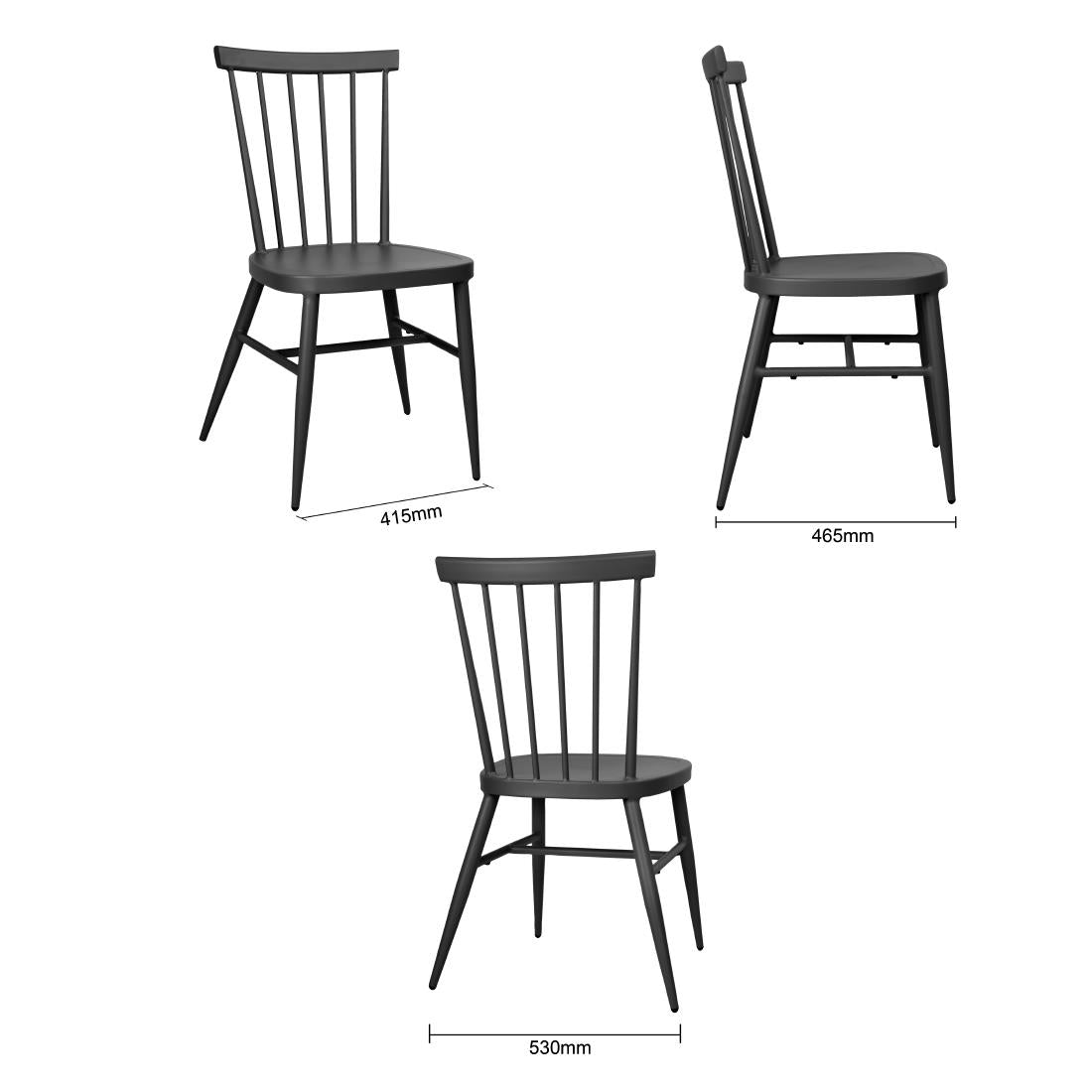 Bolero Windsor Aluminium Black Chairs (4 Pack) - DX686