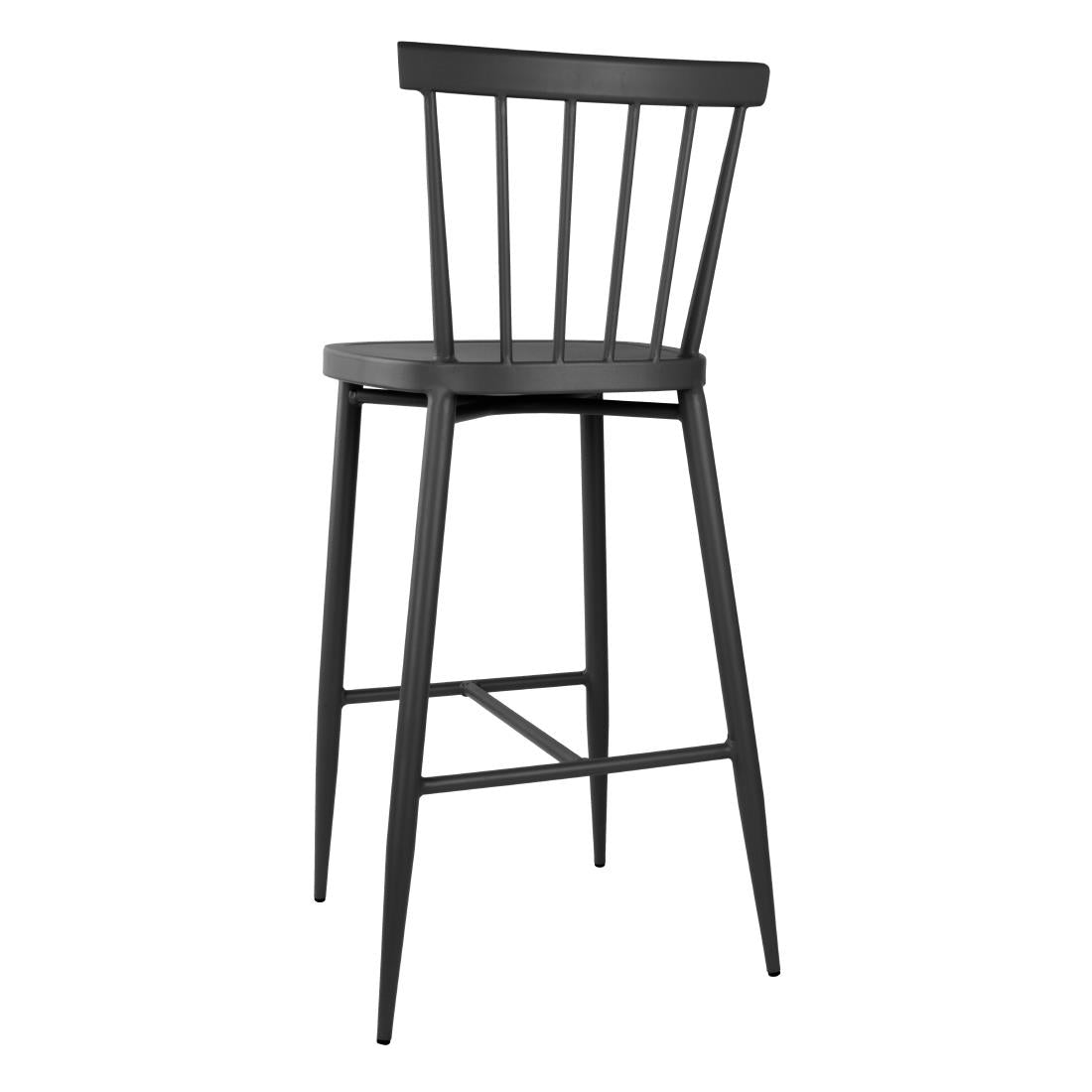 Bolero Windsor Aluminium Black High Stools (2 Pack) - DX688