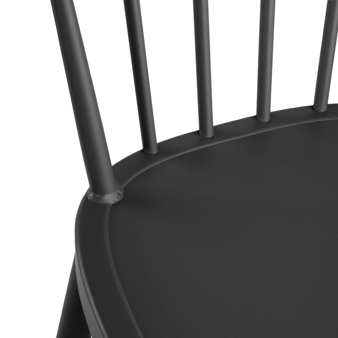 Bolero Windsor Aluminium Black High Stools (2 Pack) - DX688