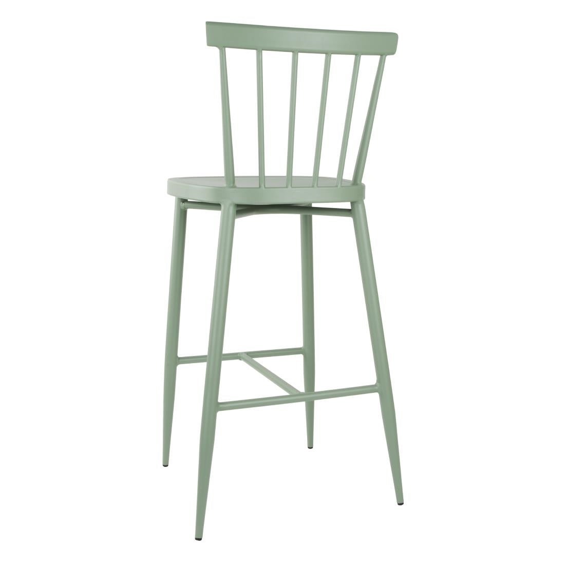 Bolero Windsor Aluminium Green High Stools (2 Pack) - DX689