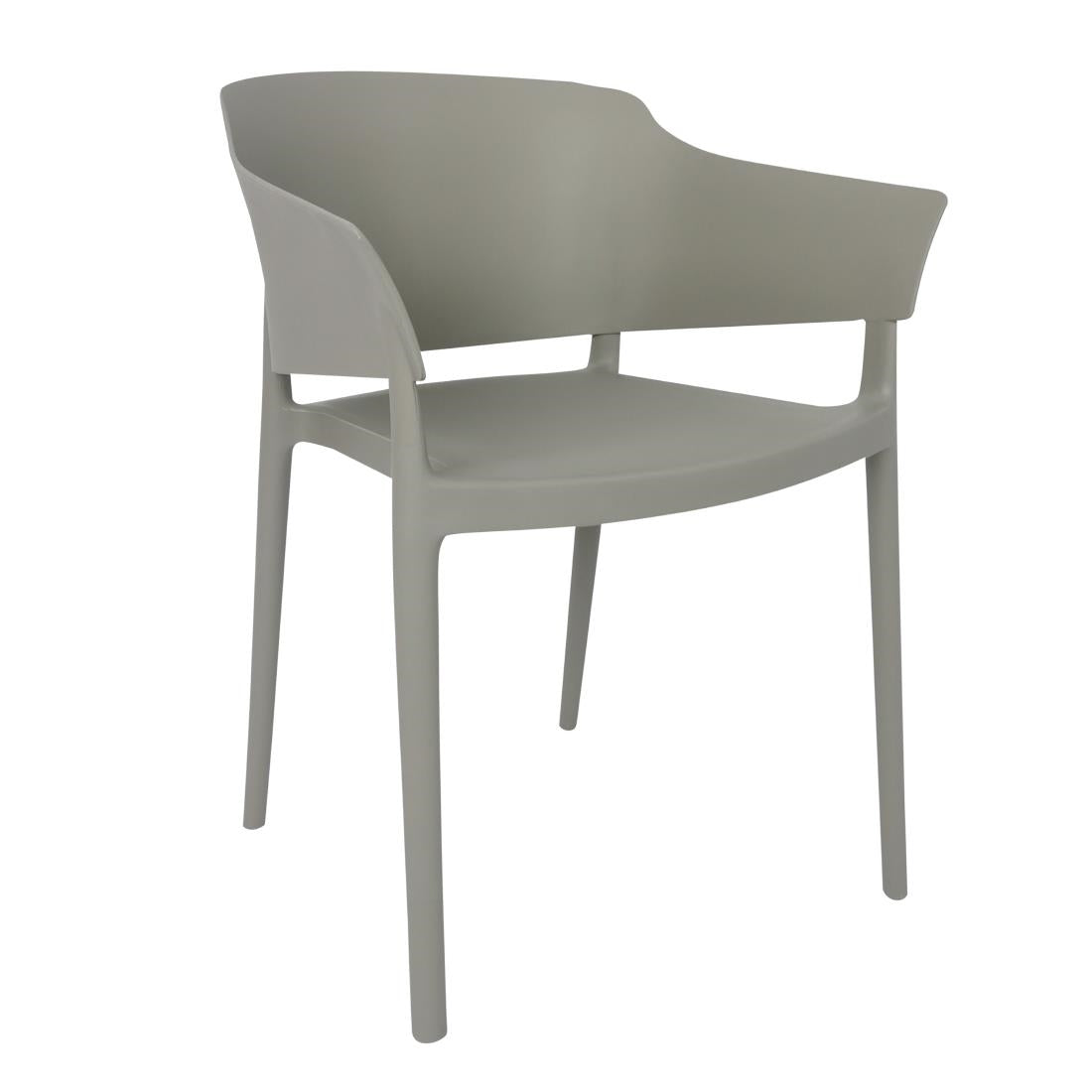 Bolero Lorenzo Cafe Chairs Medium Grey (2 Pack) - DX970