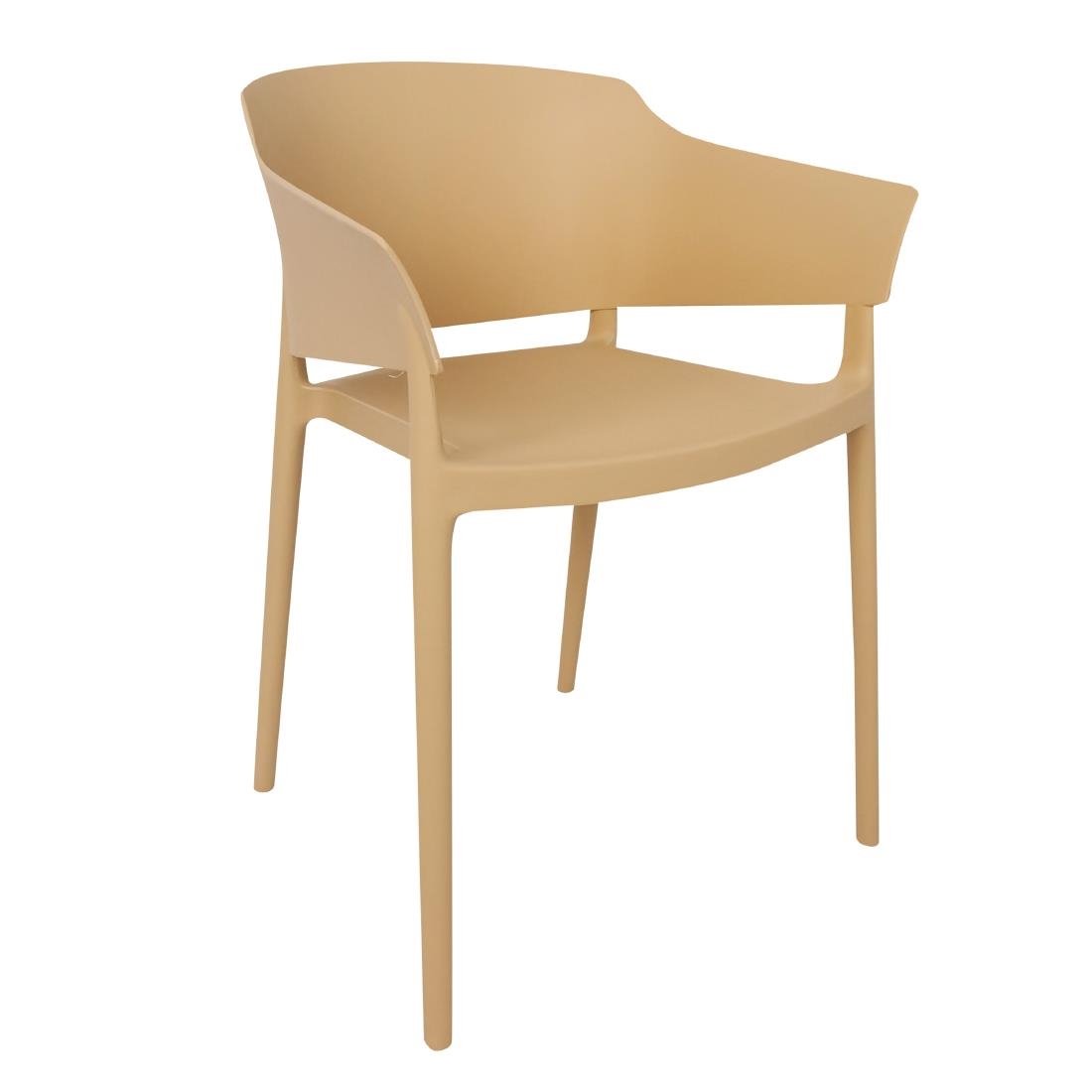 Bolero Lorenzo Cafe Chairs Warm Cream (2 Pack) - DX972