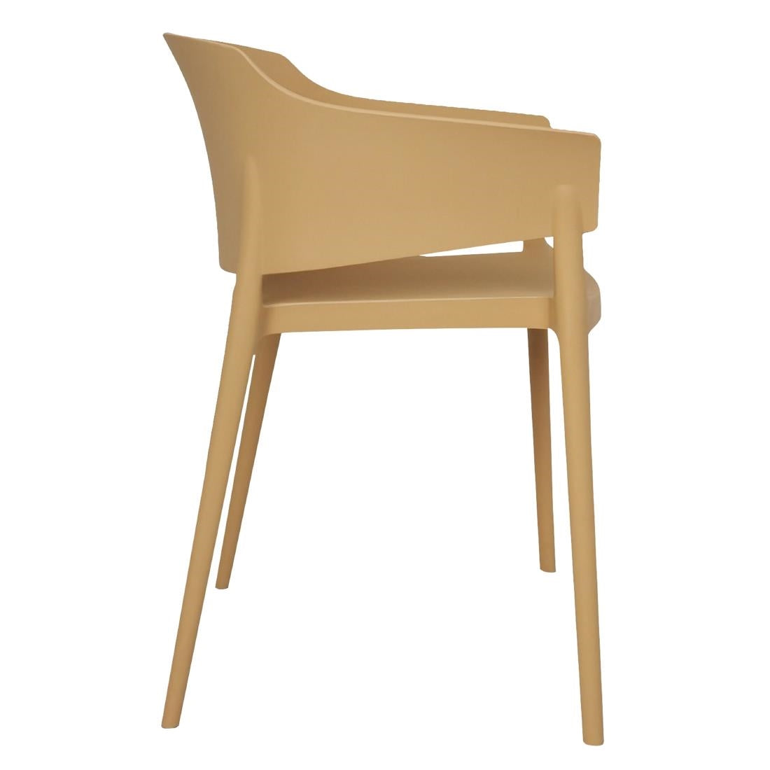 Bolero Lorenzo Cafe Chairs Warm Cream (2 Pack) - DX972