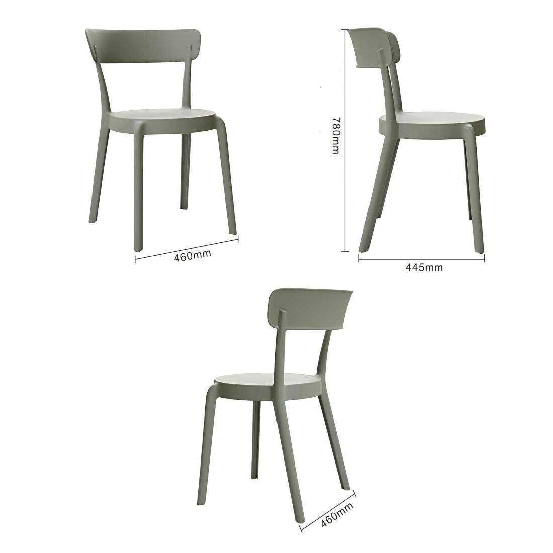 Bolero Mila Café Chairs Moss Grey (2 Pack) - DX974