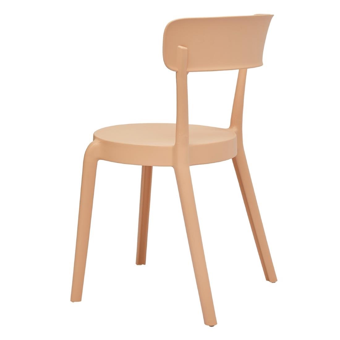 Bolero Mila Café Chairs Light Salmon (2 Pack) - DX975