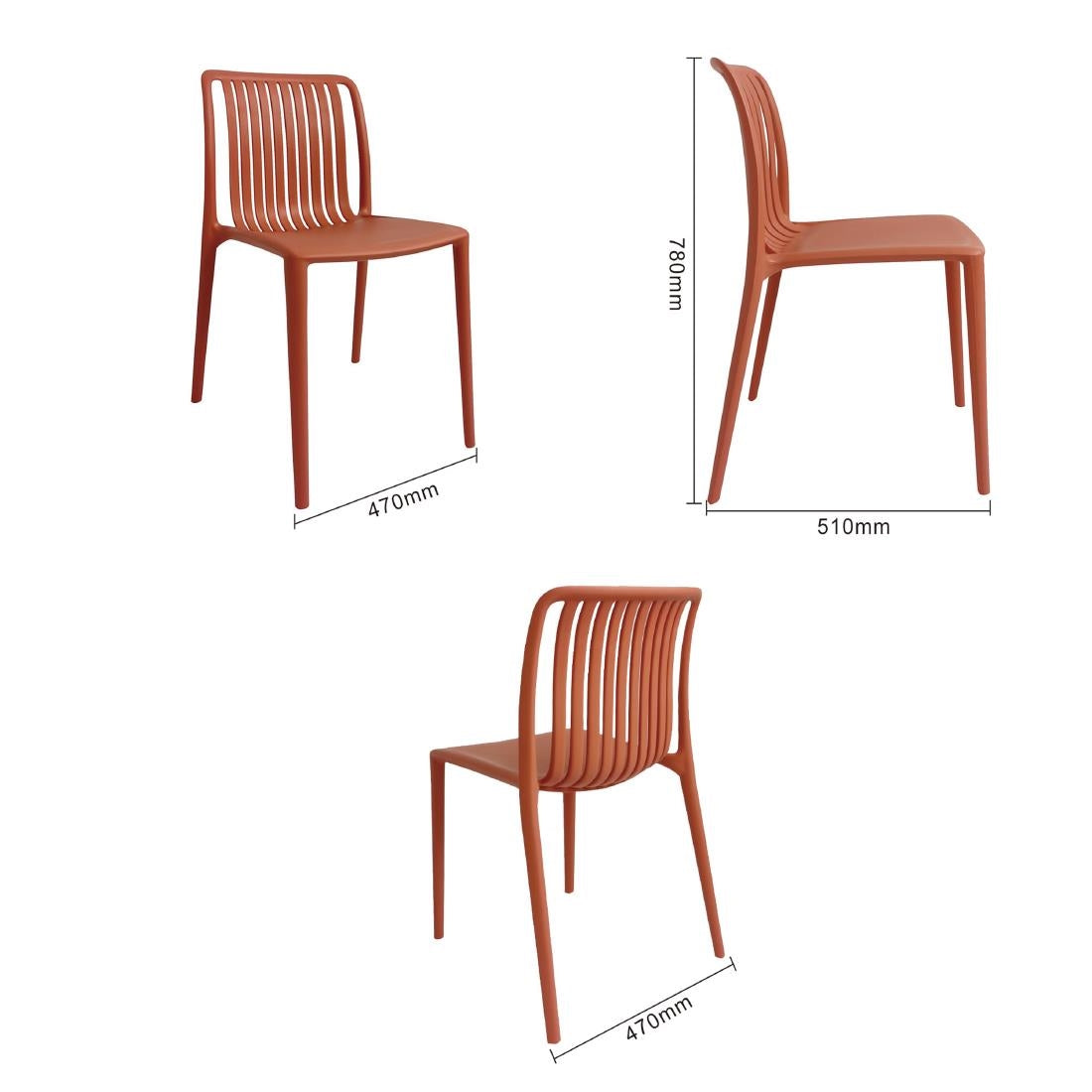 Bolero Verona Café Chairs Mild Orange (2 Pack) - DX977